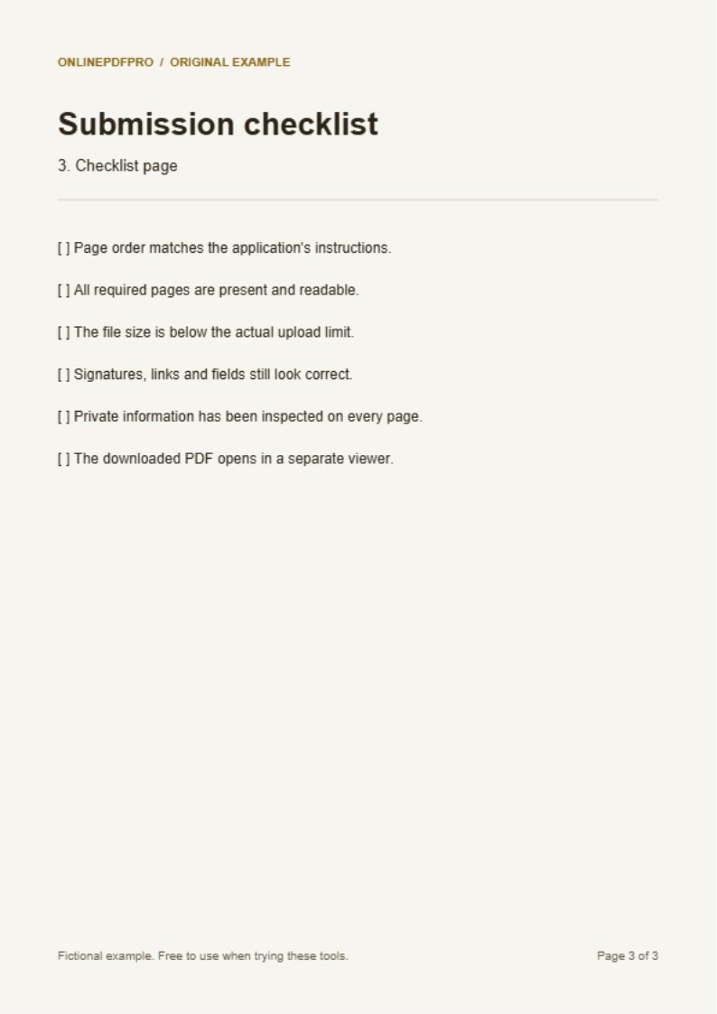 Original example image titled Submission checklist